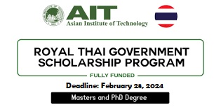 Royal Thai Government Scholarships 2024 (MS & PhD)