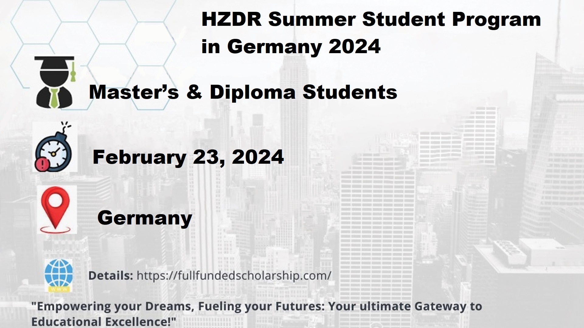 HZDR Summer Student Program in Germany 2024 Full funded Scholarship