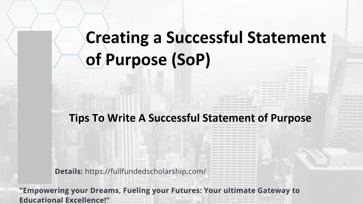 Creating a Successful Statement of Purpose (SoP)