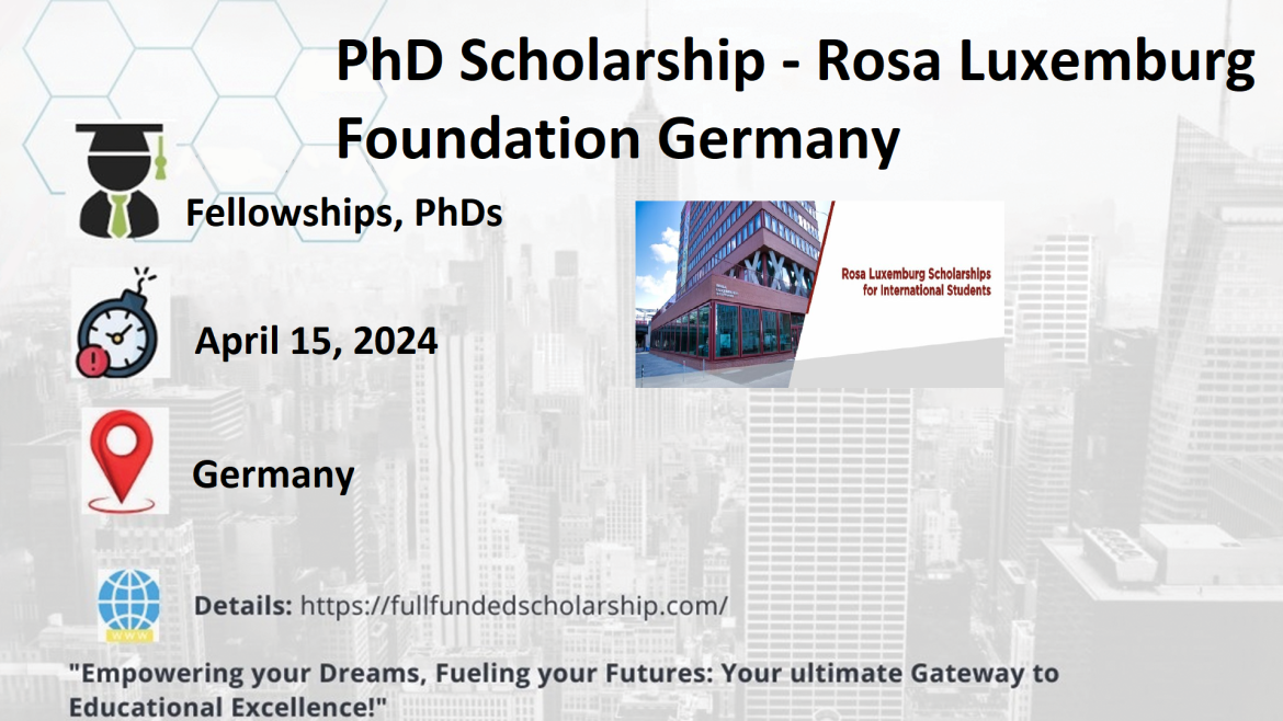 PhD Scholarship – Rosa Luxemburg Foundation Germany